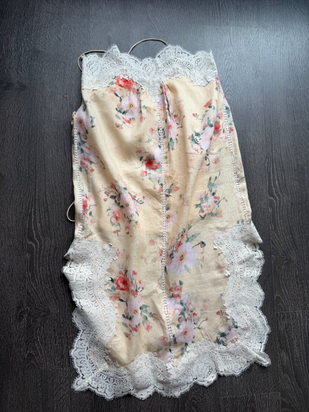 Zimmermann NWOT Everley Belted Lace-Trimmed Floral-Print Linen Midi Dress 2 - Picture 3 of 16